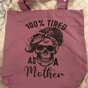 Edgy Pink Tote Bag with Skull Design